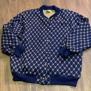 Vintage Graff California wear‎ blue & gold sweater jacket